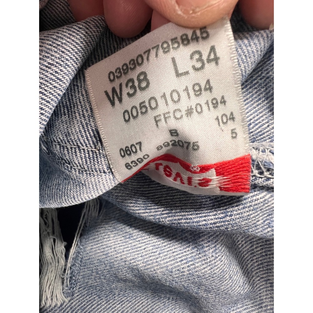 Levi's 501 XX Jeans Mens38x34 Light Wash Distressed Button Fly - Picture 10 of 16